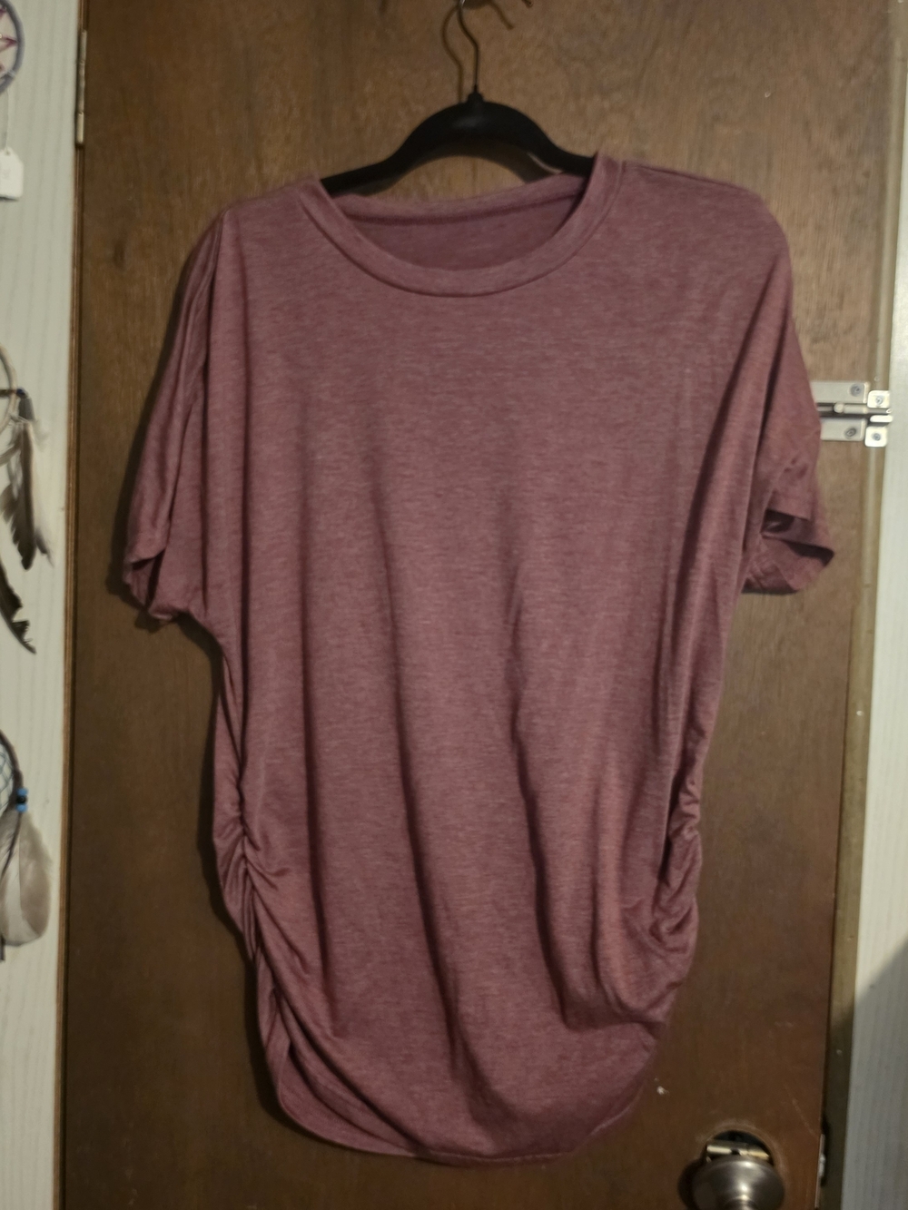 SHEIN Rose Short Sleeve Side-Ruched Tee - Picture 2 of 5